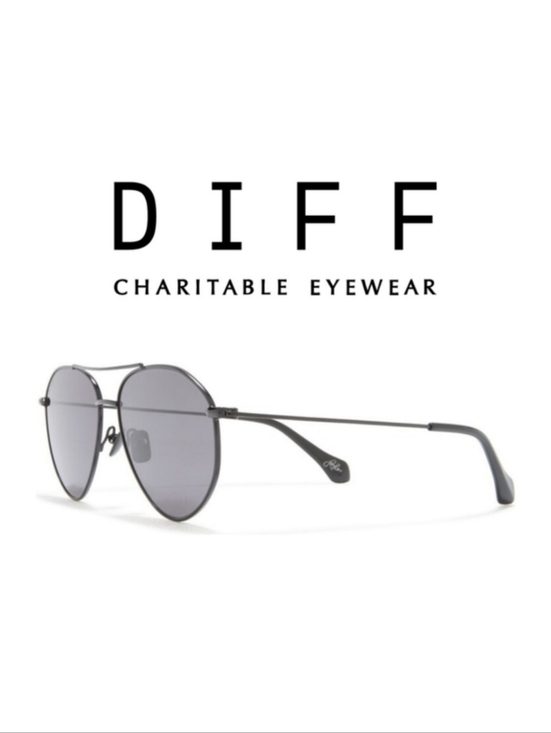 Diff Eyewear Accessories - DIFF  Ivy 56mm Polarized Aviator Sunglasses- Black/ Dark Smoke